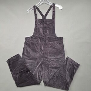 Aerie Corduroy Overalls Charcoal Gray Small Adjustable Straps Bib Jumpsuit